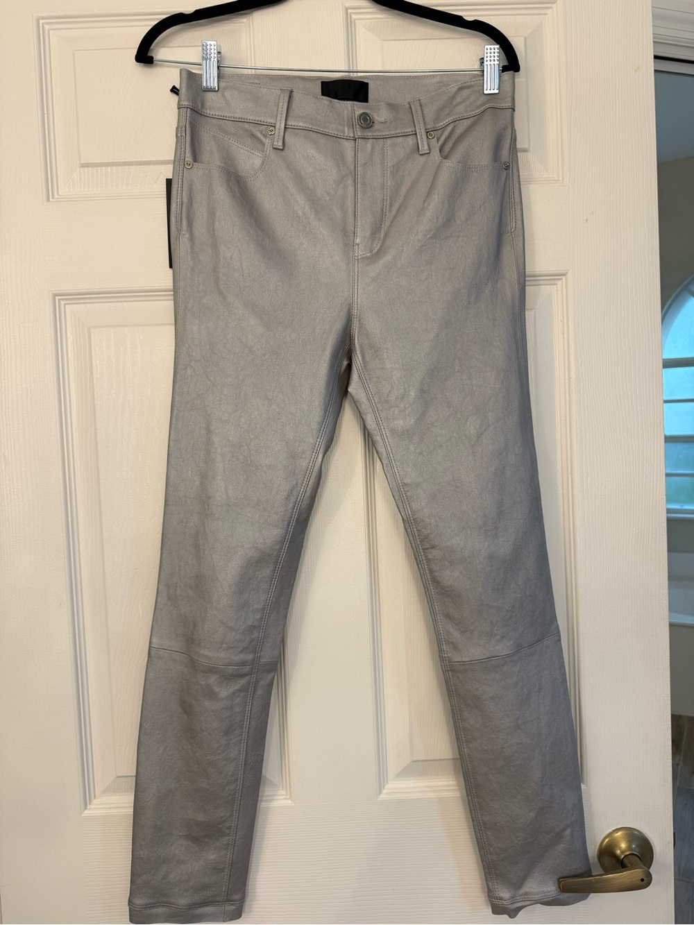 RtA Light Matte Silver 100% lambskin pants